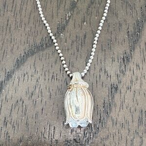 Sterling Silver and Tulip Pendant Necklace